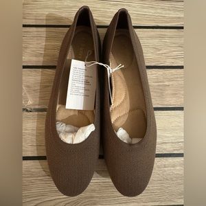 Knit Almond-Toe Ballet Flats (8.5)